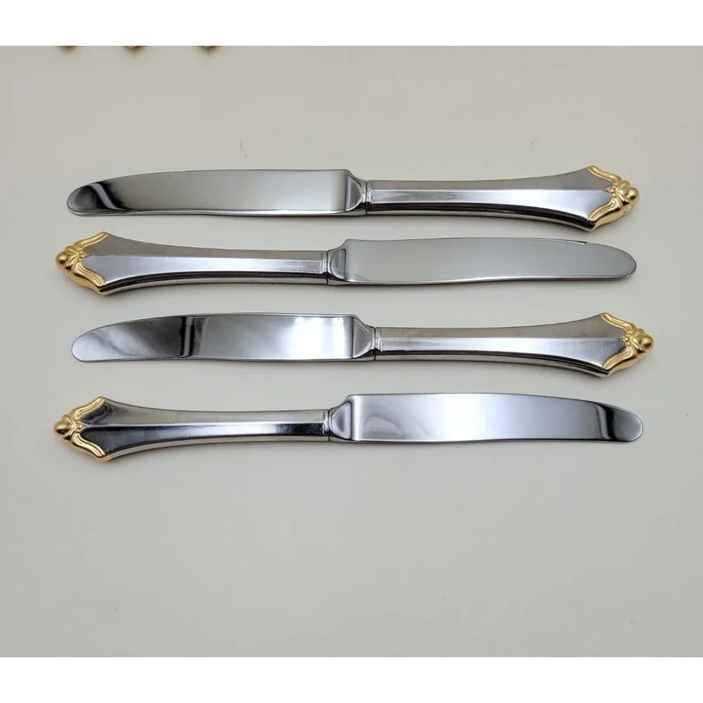 Vtg Oneida Community Golden Affection Flatware Set Gold Stainless 20pc